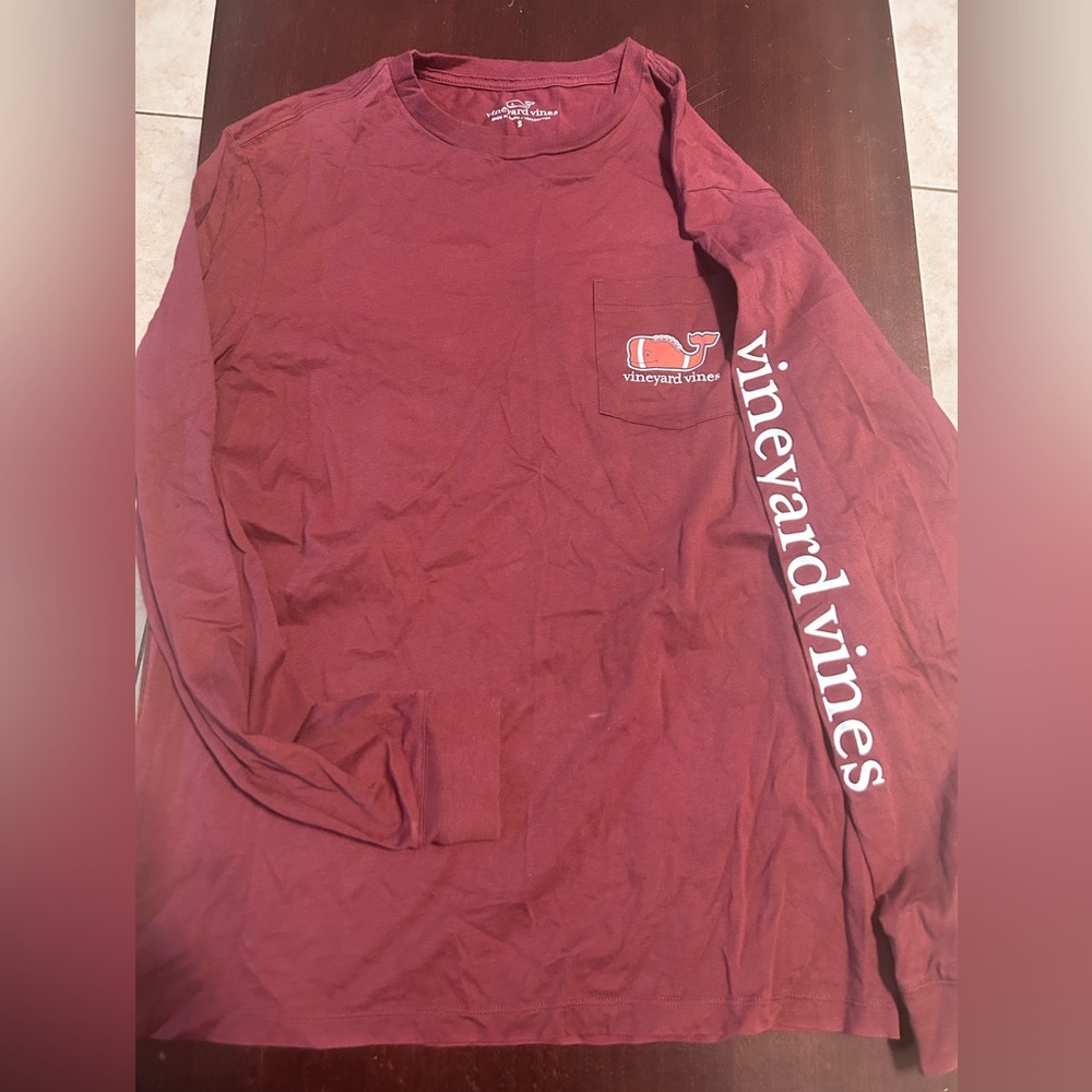Vineyard Vines Burgundy Crew Neck Tee